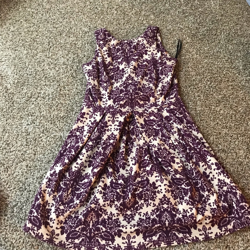 Purple and beige dress..
